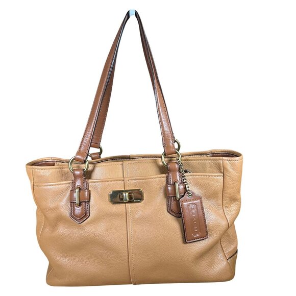Coach Chelsea East West Jayden Carryall Leather Satchel in Camel - EUC! - Picture 1 of 14